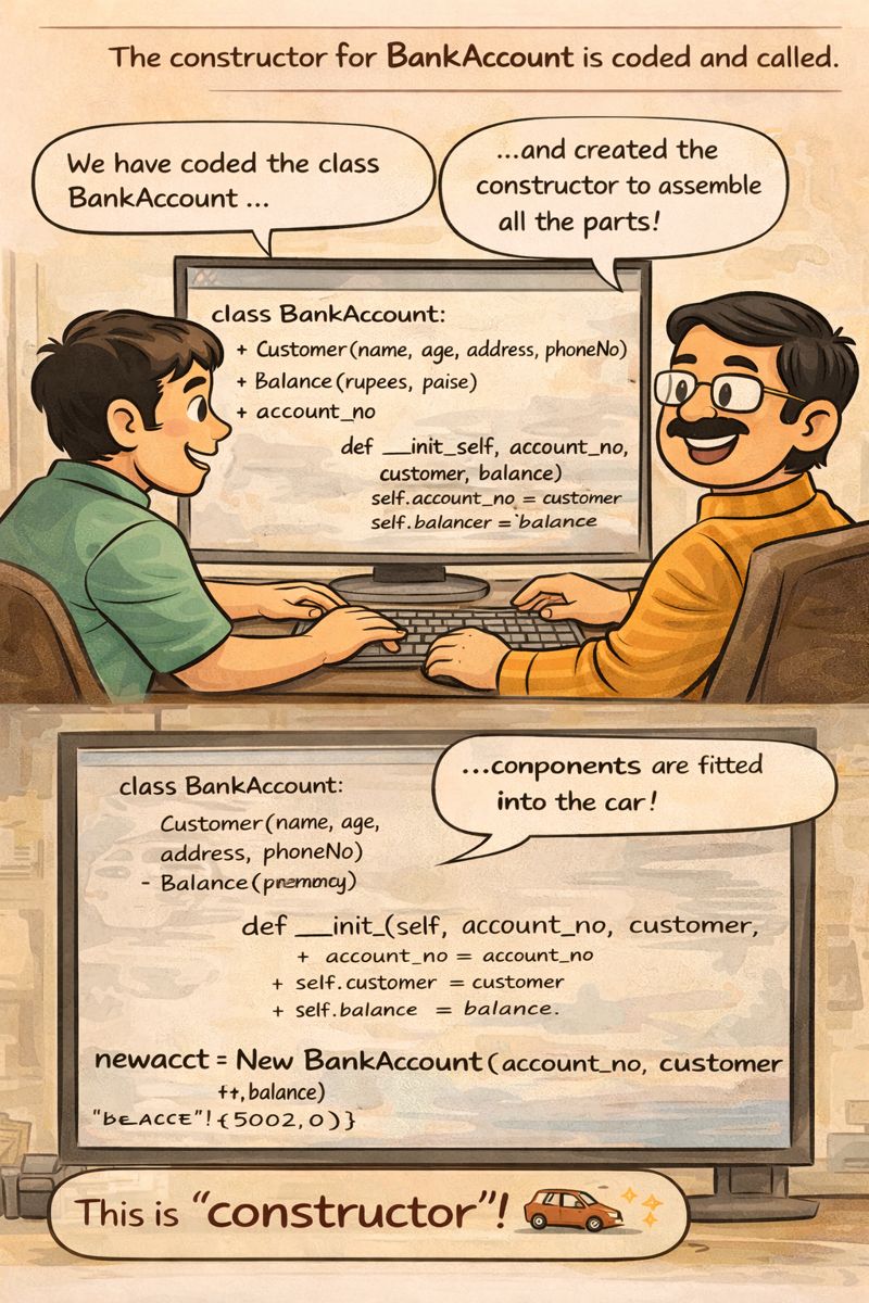 Constructor for BankAccount coded and called