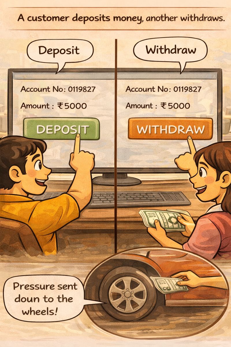 Deposit and withdraw actions as UI buttons